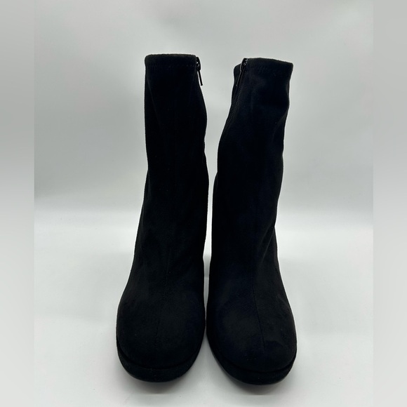 Steve Madden Macayla Black Fabric Upper Block Heel Boots – Women’s 9.5M NWB - Picture 5 of 10